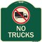 Signmission Designer Series-No Trucks With Graphic Green Heavy-Gauge Aluminum, 18" x 18", G-1818-9809 A-DES-G-1818-9809 - alternate 1